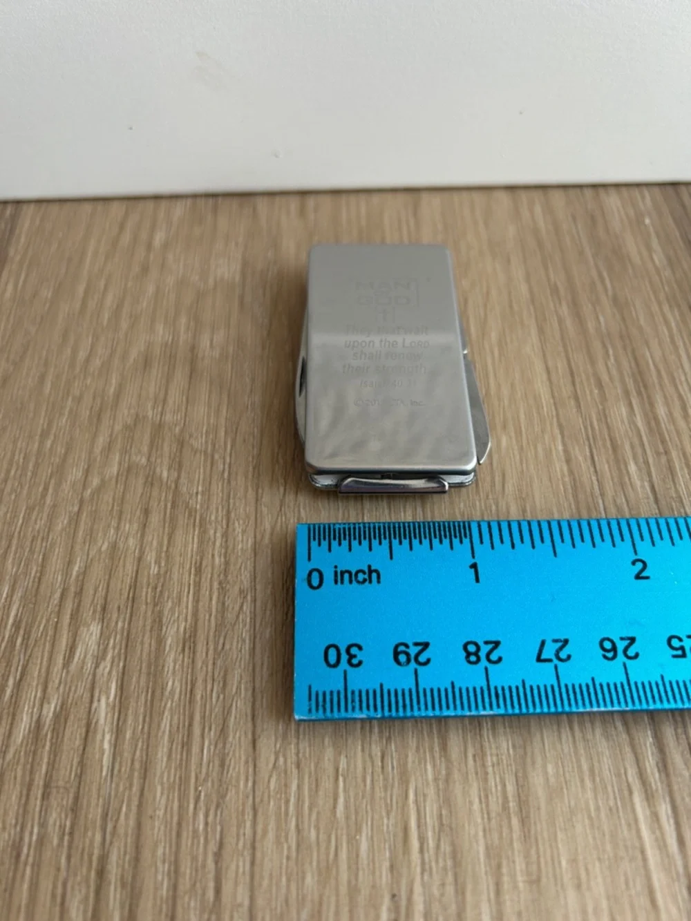Man of God Silver Money Clip with Isaiah 40:31 Engraving 3 in 1 Tool Fathers Day